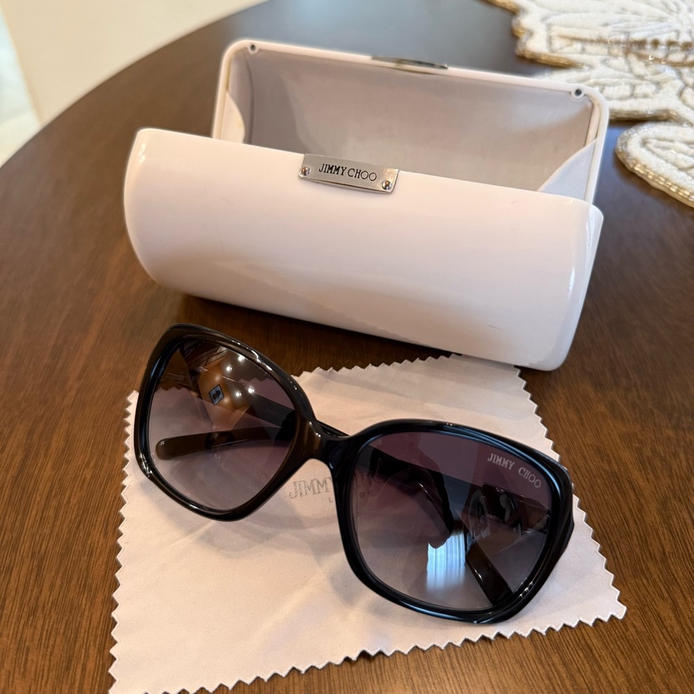 Jimmy Choo Black Sunglasses with Silver Buckle